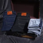 2020 мужские модные зимние джинсы, черные, синие, облегающие, прямые, тянущиеся, плотные, теплые джинсы, повседневные, флисовые, мужские брюки