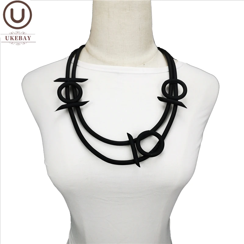 

UKEBAY New Gothic Pendant Necklace Short Choker Necklaces Women Indian Jewelry Making Rubber Handmade Accessories Wholesale Gift