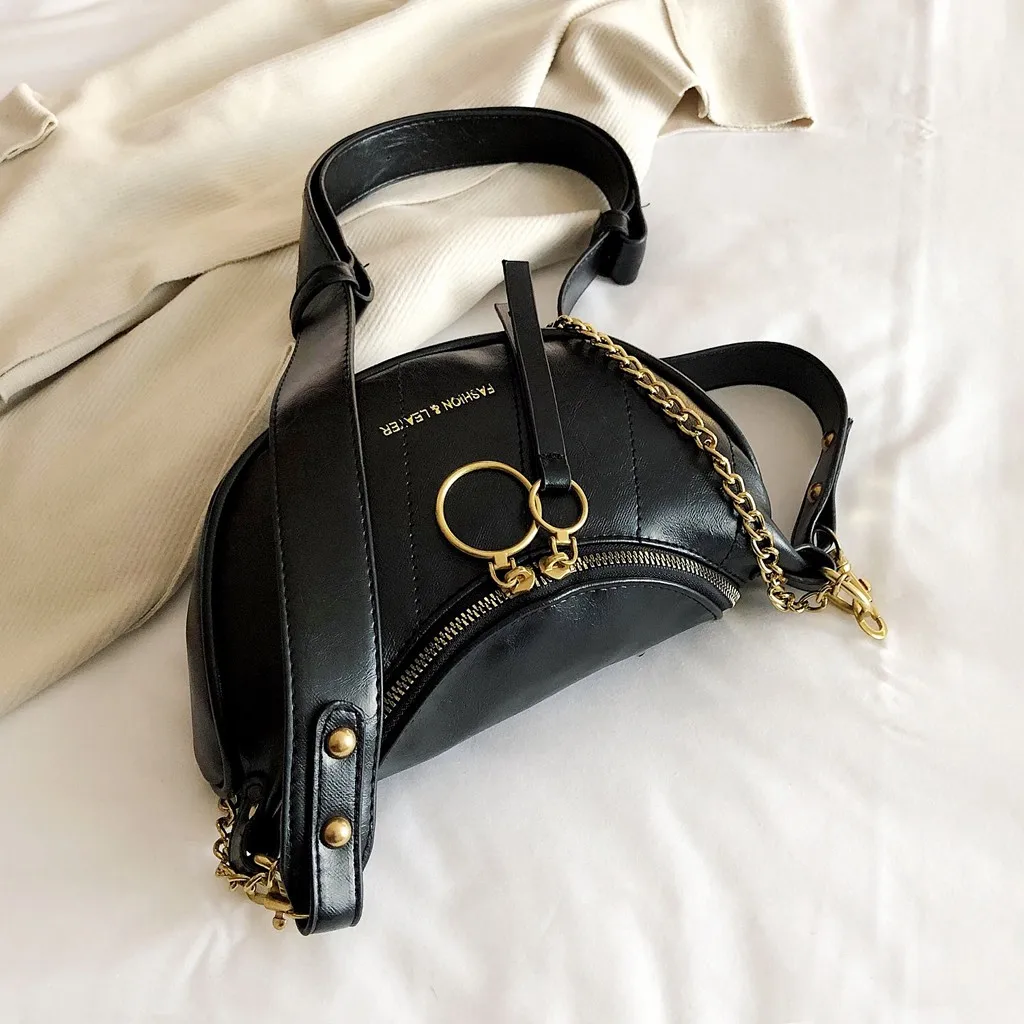 Модные поясные сумки унисекс с двойной молнией кожаные через плечо нагрудные