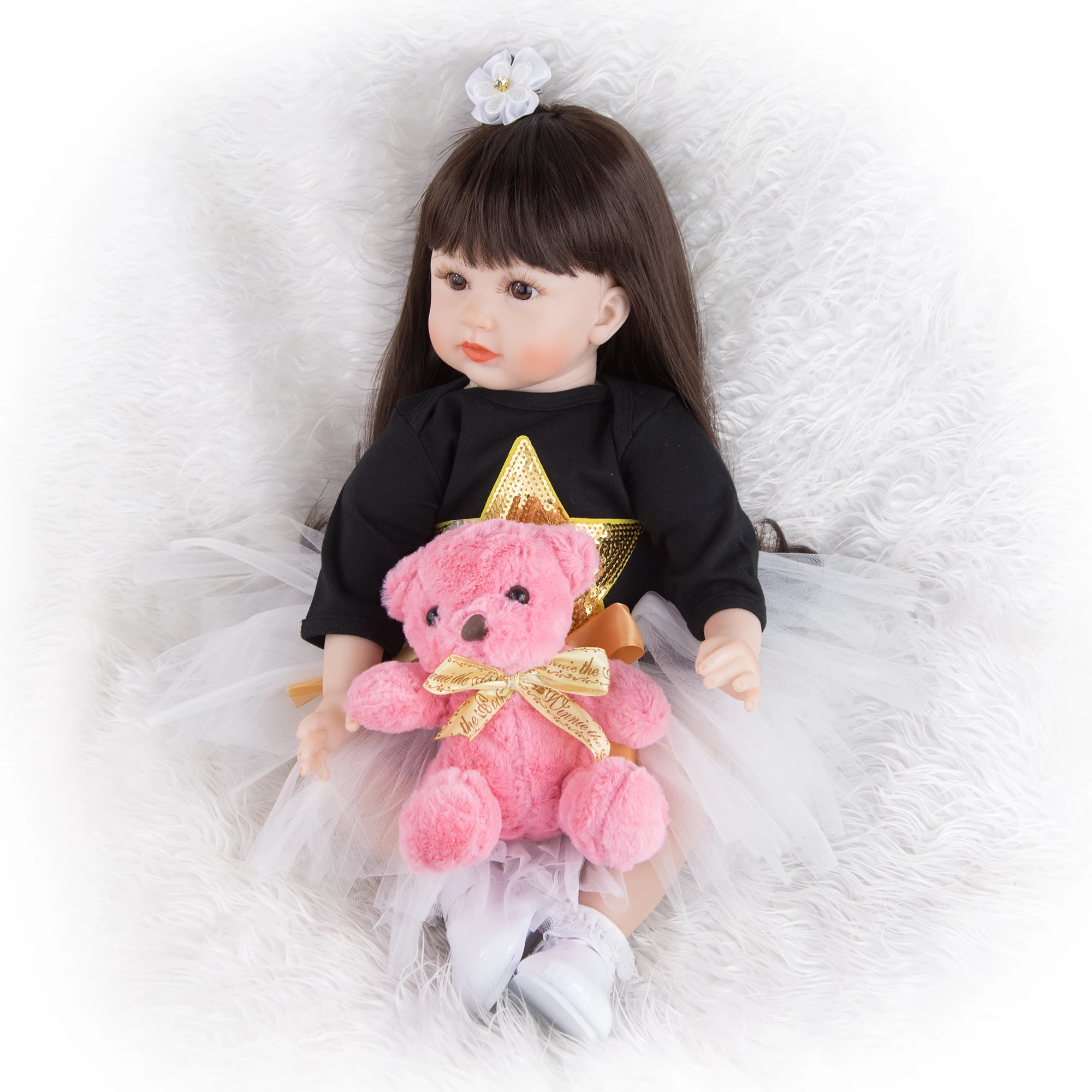 

Wholesale KEIUMI 22 Inch Silicone Vinyl Reborn Baby Doll Bebe Reborn Toy Collection Kid Toy Birthday Xmas Gift To Child Surprise