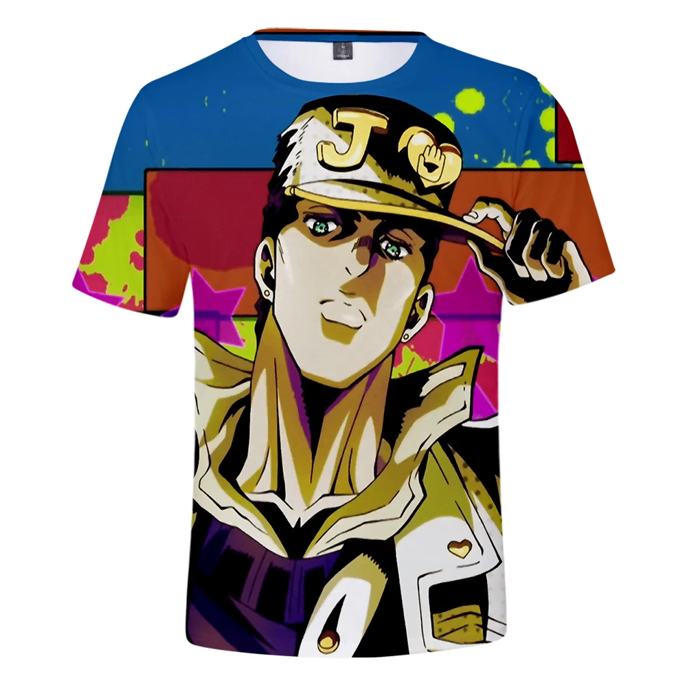 

Hot Fashion 3D Comic JOJO T Shirt Men Women Summer Tees Short Sleeve Print Cartoon JOJO Boys Girls 3D T Shirts XXS- Men T-shirt
