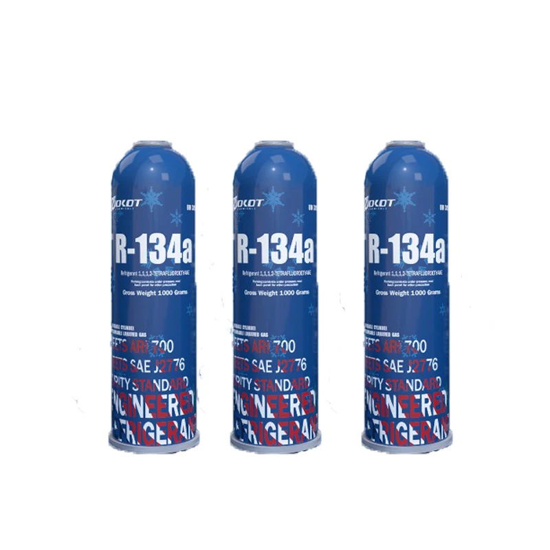 

R134a, an additive for automotive air conditioning A/C system, with a net weight of 700g refrigerant, automotive refrigerant