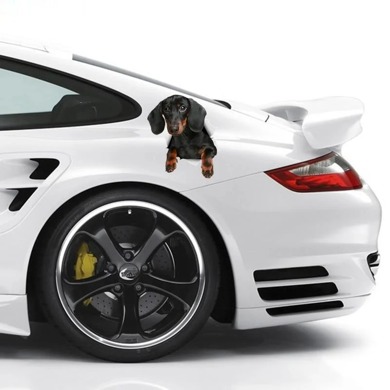 

15cmx13cm Cute dachshund Vinyl Car stickers Decals Motorcycle Accessories Car-Window Decorative Goods PVC