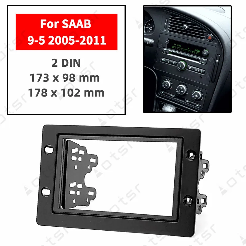 Car Radio Fascia  Stereo Panel Plate For SAAB 9-5 2005 2006 2007 2008 2009 2010 2011 Frame Dash Kit