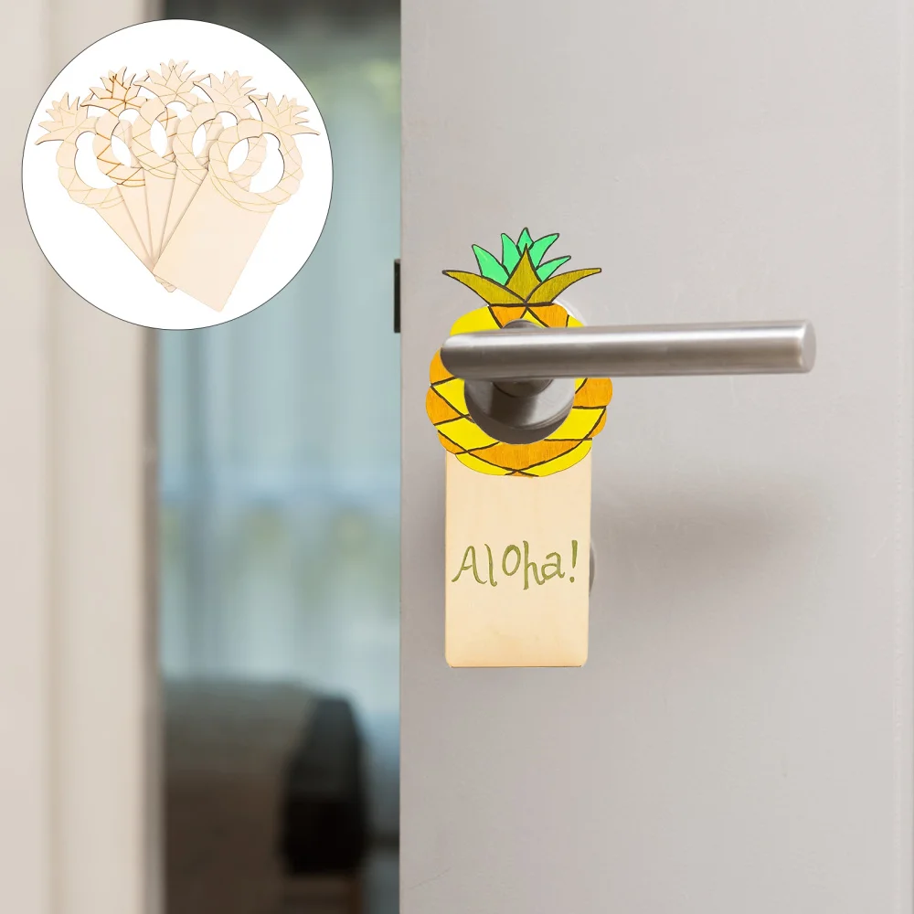 

5pcs Doorknob Pendants Door Handle Wood Hanging Ornaments DIY Decoration