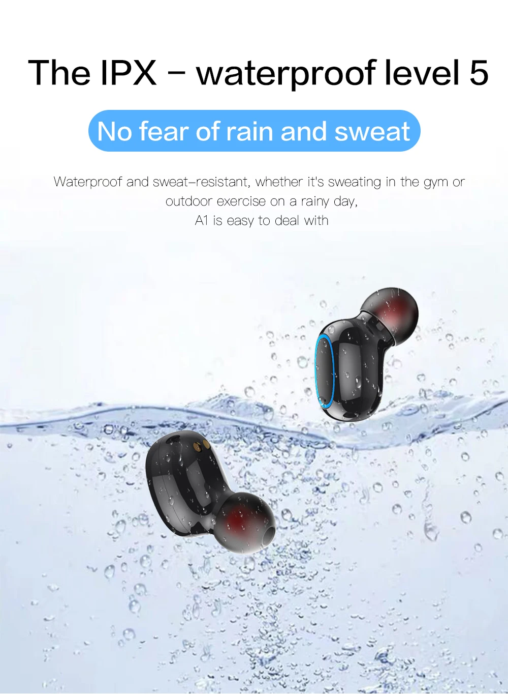 TWS 5,0 bluetooth беспроводные наушники A2 в ухо наушники Беспроводная гарнитура Водонепроницаемый с микрофоном громкой связи Наушники для телефонов