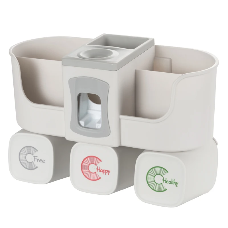 

Wall Hanging Toothbrush Holder Toothpaste Dispenser Set Toothbrush Holder Toilet Rack Salle De Bain Bathroom Products DF50YSJ