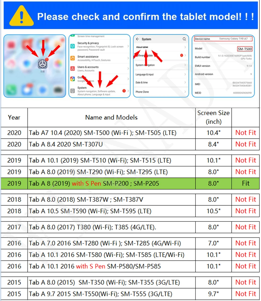 Противоударный чехол подставка для Samsung Tab A 8 0 с S PEN 2019 p200 SM P200 P205|Чехлы планшетов и