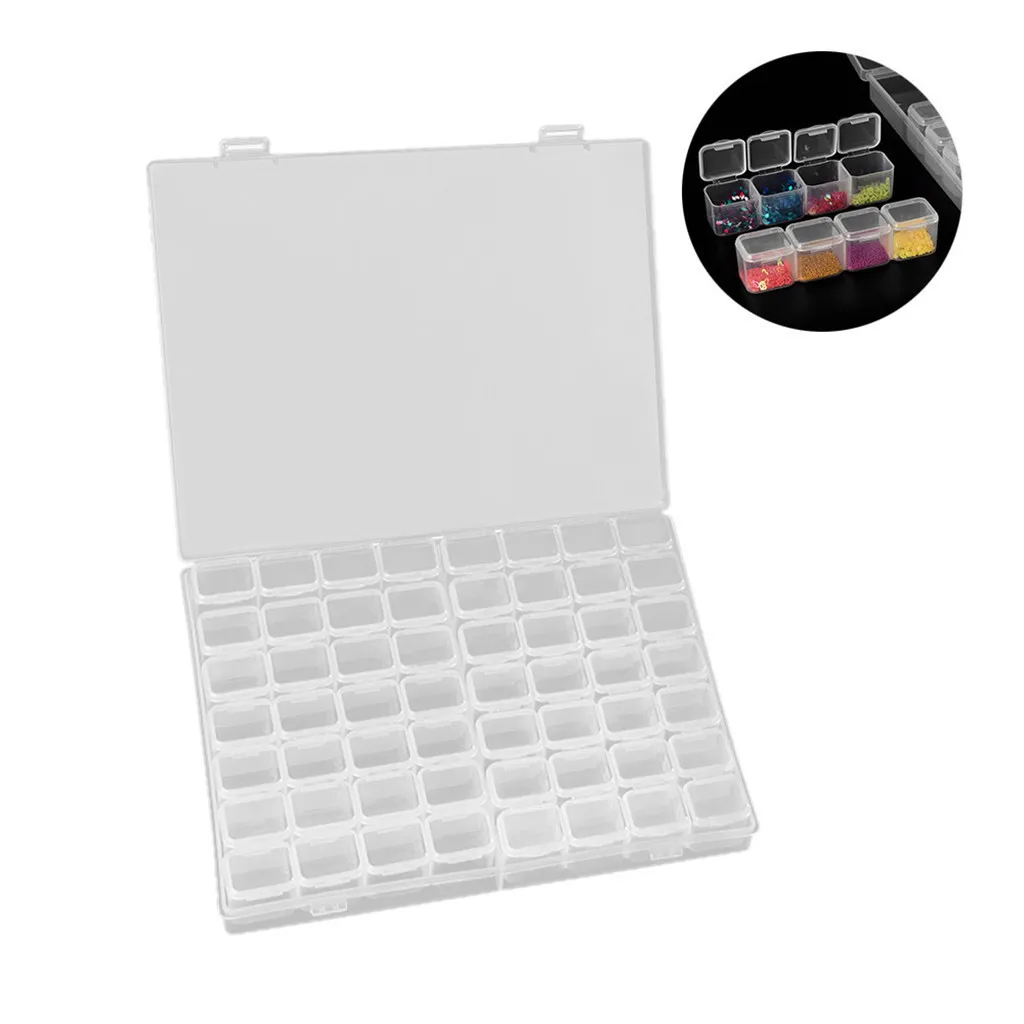56 разделителей ногтей бусины Драгоценный Камень Алмазный Дисплей Чехол для