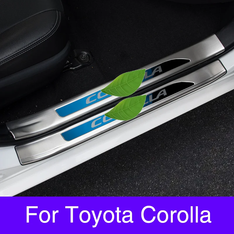 Накладка на порог для Toyota Corolla защитная металлическая накладка педаль наклейки