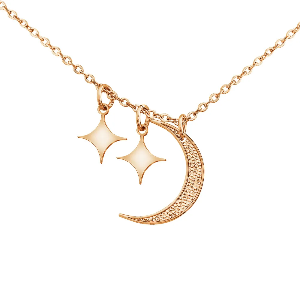 

YZX74 Star Moon Necklace stainless steel gold rose gold women's Necklace