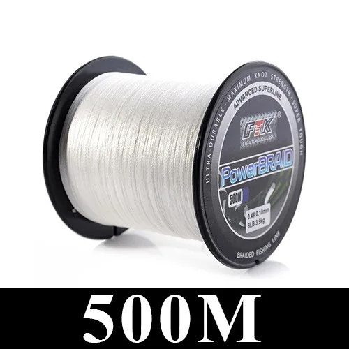 FTK 500 м 4 нити плетеная проволока PE плетеная леска 0,10 мм-0,40 мм 0,4-6,0# код 8-60LB PE плетеная многонитевая леска - Цвет: White 500m