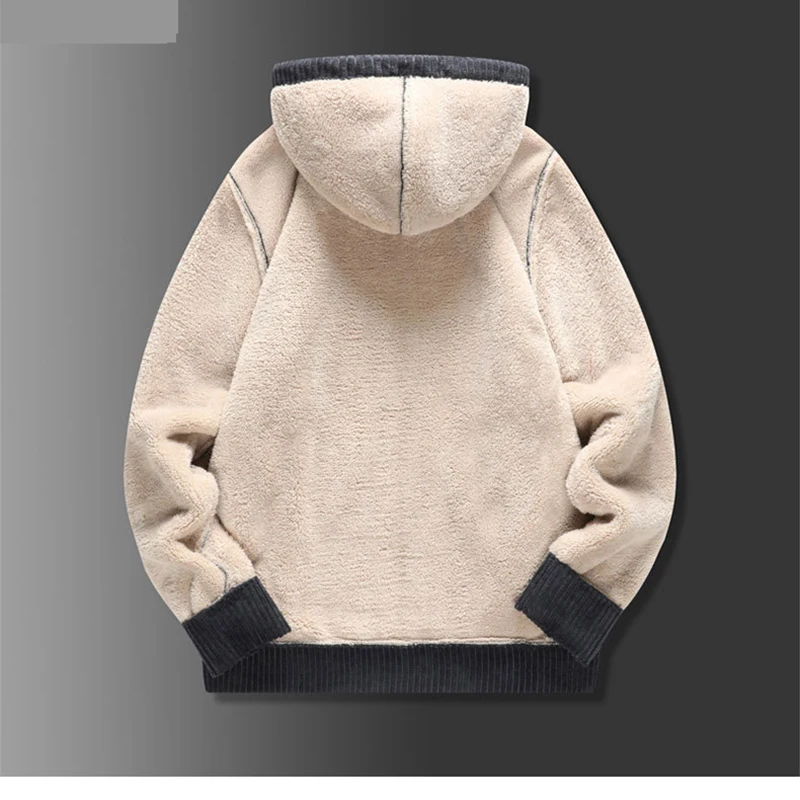 

Fashion hoods for men cardigan hat classic style thick 2021 new spring autumn Lambswool fit