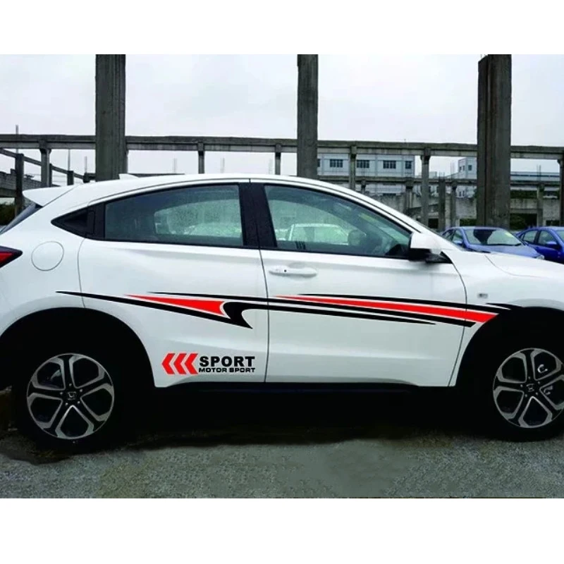 Индивидуальная линия талии для кузова автомобиля спортивные наклейки с обеих