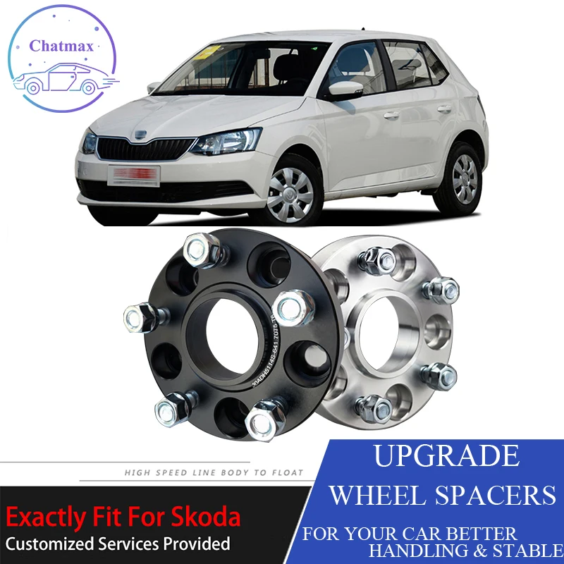 

4 Pcs For Skoda Fabia 2008+ 5X100 57.1CB 25mm Thick Hubcenteric Black/White Color Wheel Spacer Adapters