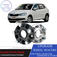 4 pcs for skoda fabia 2008 5x100 57 1cb 25mm thick hubcenteric blackwhite color wheel spacer adapters
