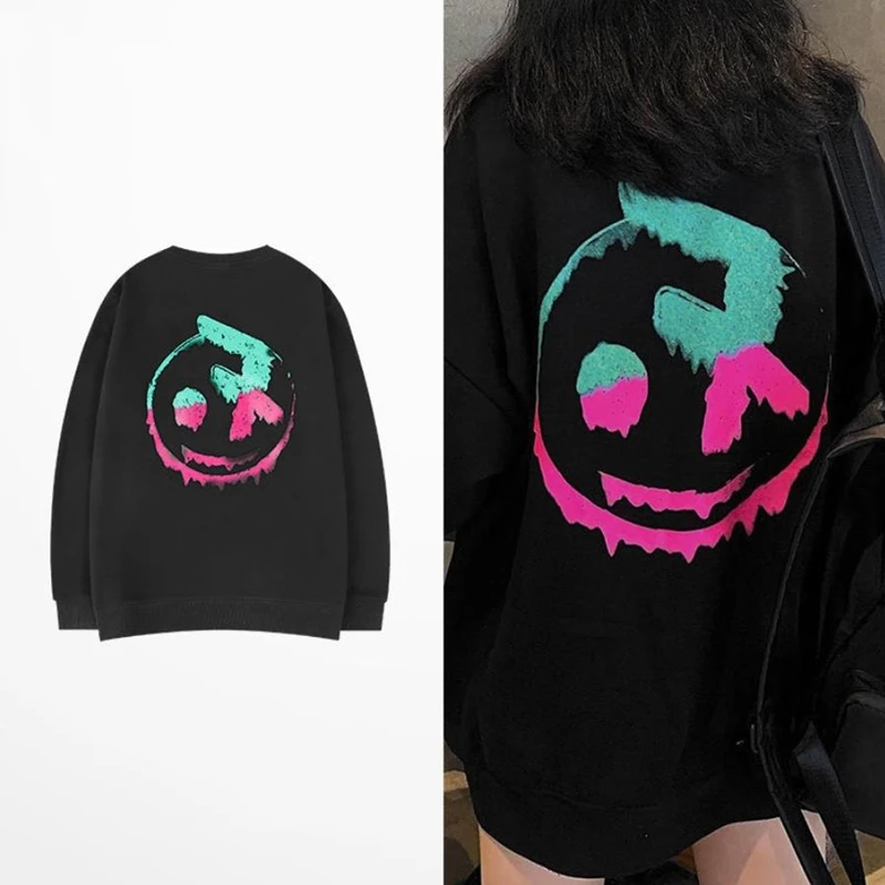 

Толстовка мужская флисовая с длинным рукавом и круглым вырезом, с принтом