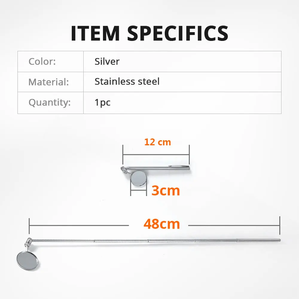 

Universal 30mm Telescopic Durable Detection Mirror Folding Mirror Swivel Machinists Mechanist Angle View Inspection Mirror