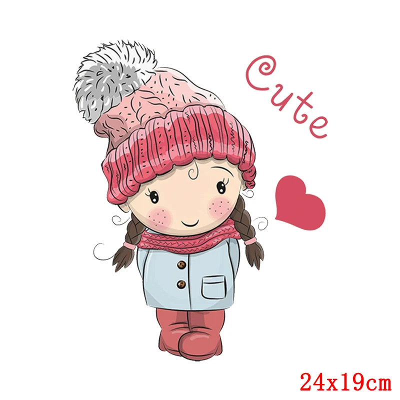 Lovely Girls Iron On Heat Transfer Vinyl Thermal For Baby Clothing Appliques Stickers DIY T-shirt Badges | Дом и сад