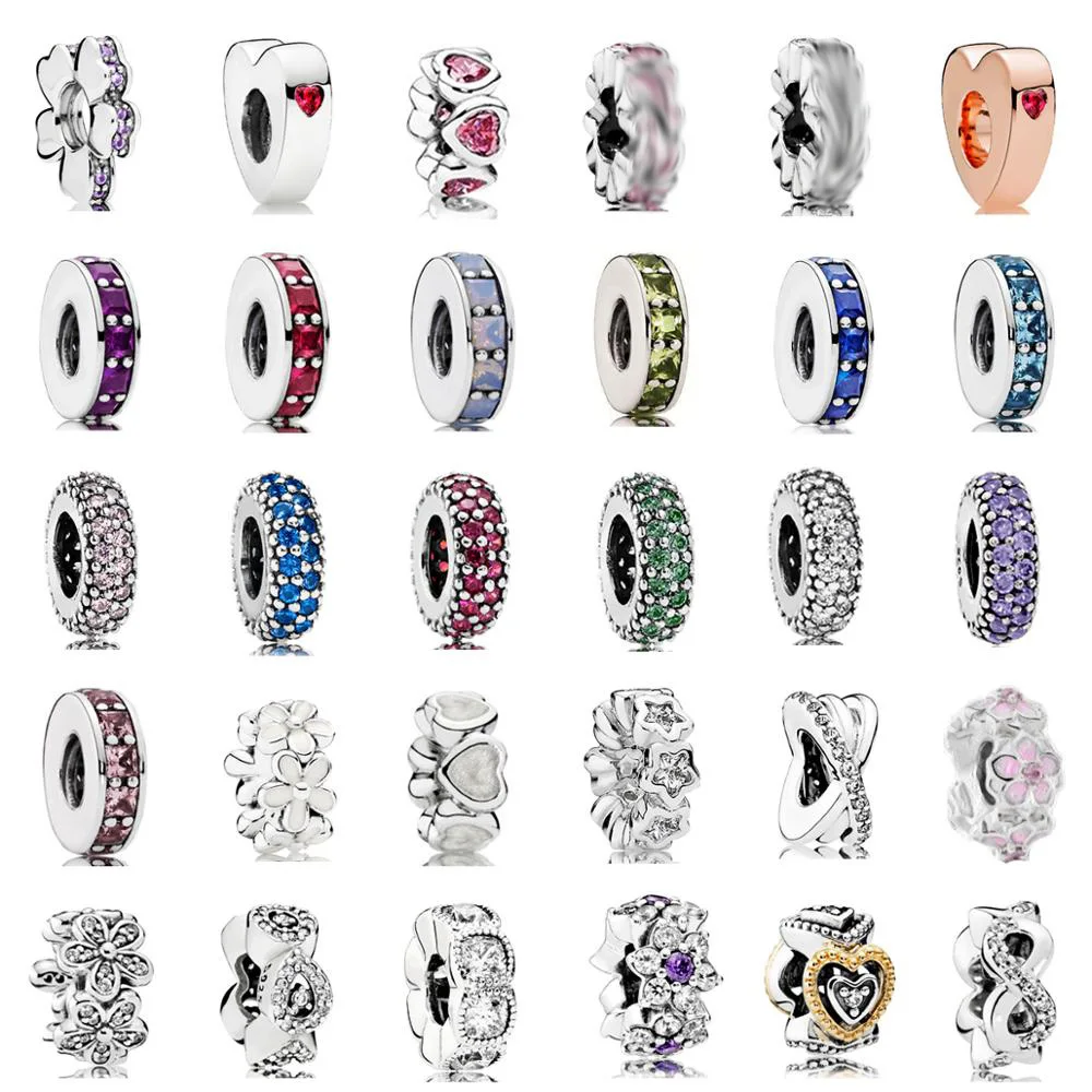 

PDB 01 100% 925 пробы серебро Циркон Искра сердца звезда очарование разделитель DIY браслет женский ювелирные изделия подарок бесплатная доставка