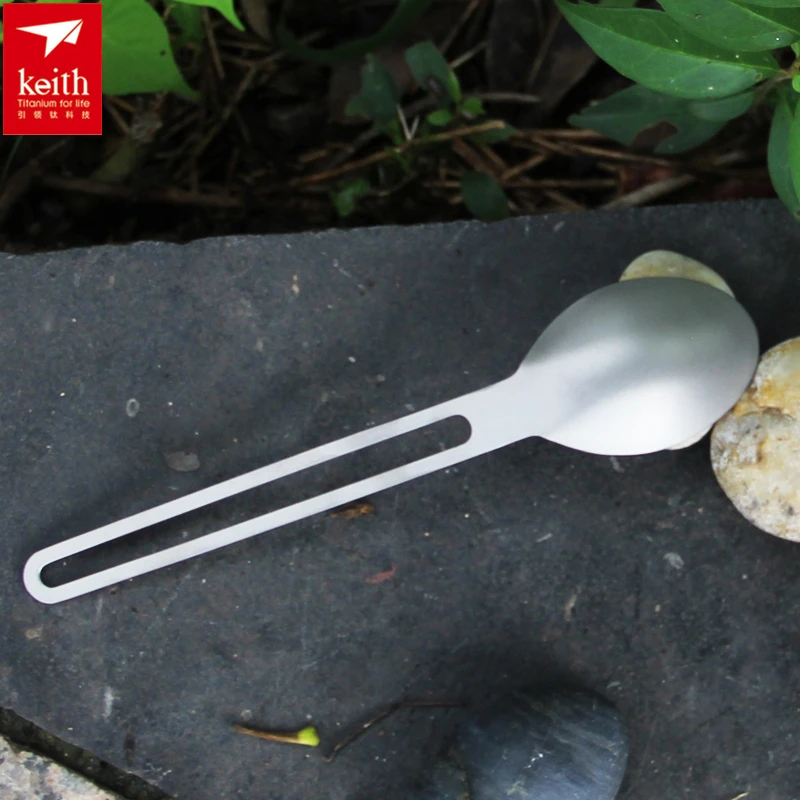 Пустая ложка с длинной ручкой Титановая посуда походные столовые приборы ультра