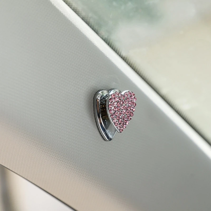 Blingbling в форме сердца автомобильные крючки для хранения вешалка ключей наушников