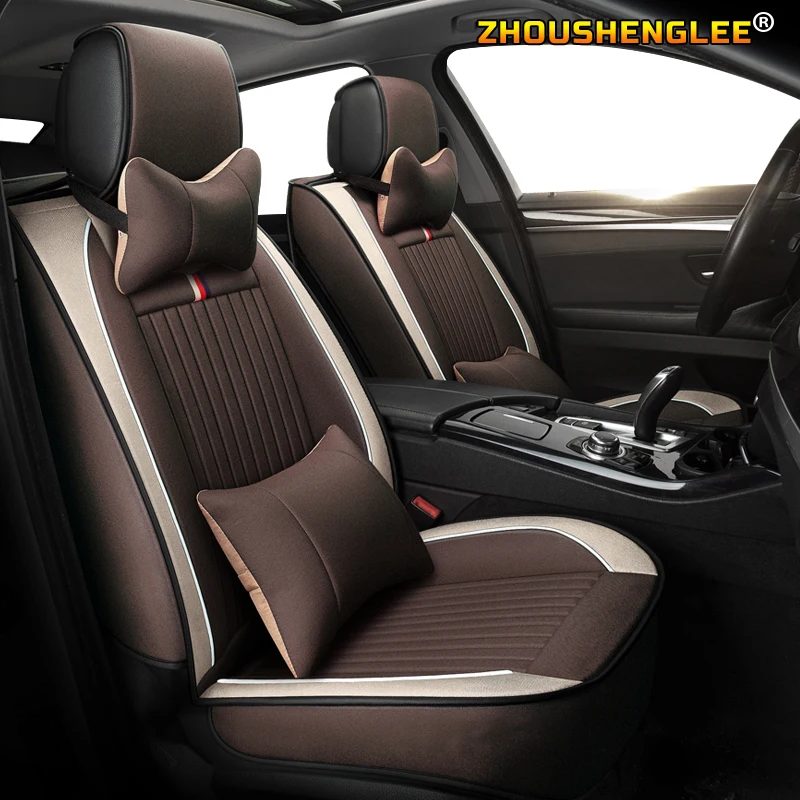 

Чехлы на сиденья автомобиля ZHOUSHENGLEE, льняные накидки для volvo v50, v40, c30, xc90, xc60, s80, s60, s40, v70, аксессуары для автомобиля