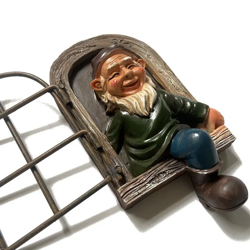 

Gnome Leave The Window Whimsical Tree Sculpture Garden Decoration Mini Garden Gnome indoor Outdoor Ornament MAZI888
