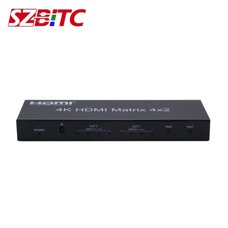 SZBITC 4K 4x2 HDMI матрица HDMI2.0 переключатель 4 в 2 Выход разделитель EDID двойной 3 5 мм Джек