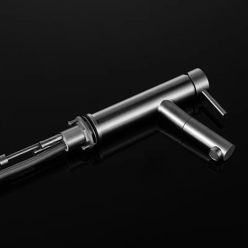 

304 stainless steel pull-out faucet hot and cold basin wash basin wash basin single hole retractable faucet