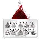 Набор пластин для стемпинга ногтей Beautybigbang XL-005, маникюрный шаблон для дизайна ногтей с изображением невесты и цветка инструмент для трафаретов