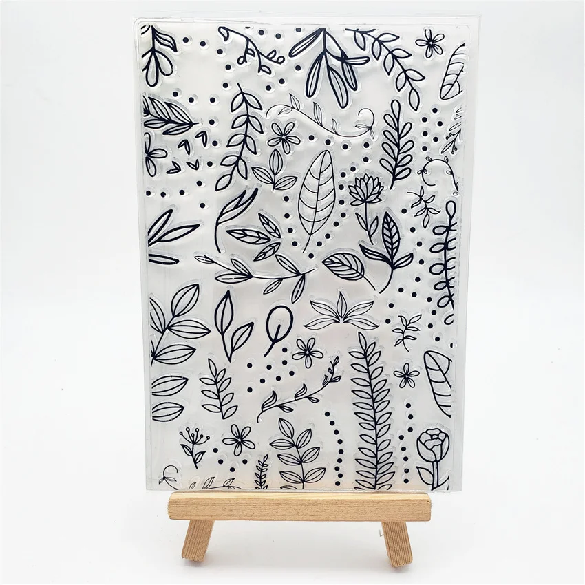 Прозрачные штампы с цветочным фоном 11 х16 см силиконовые пломбы роликовые для