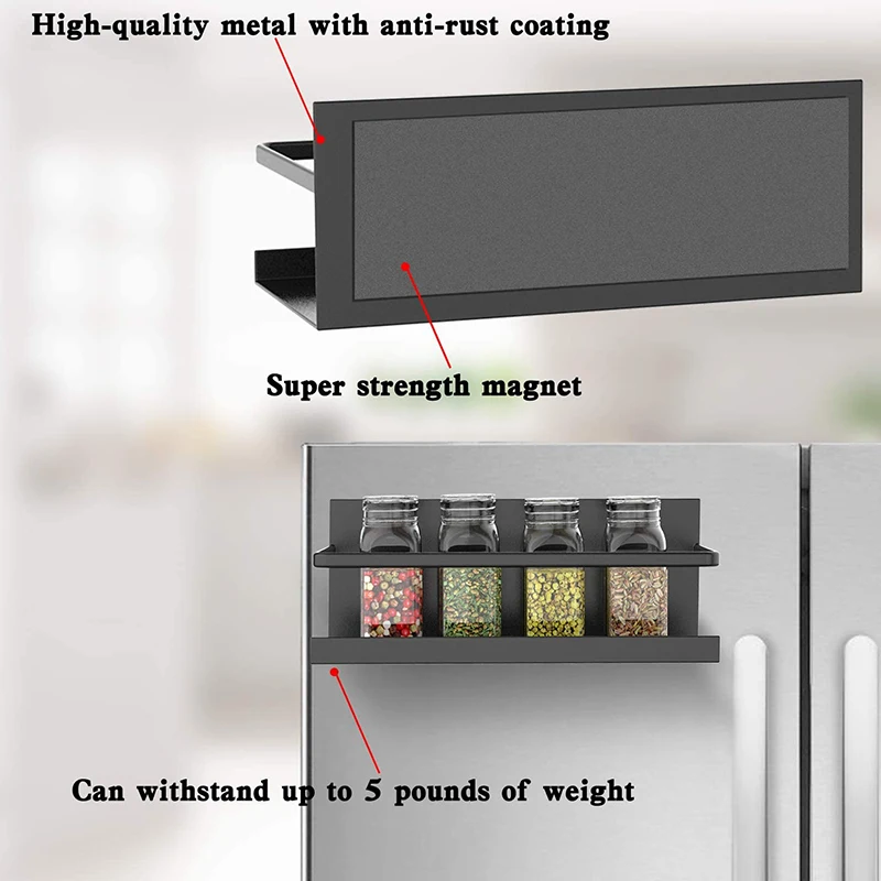 

Magnetic Spice Rack 2 Pack Spice Storage Shelf Strongly Magnetic Kitchen Organizer Racks for Spices Bottle, Tea, Coffee Syrup an