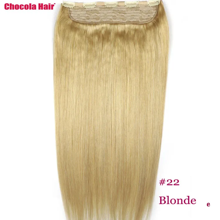 #22 Chocala Hair 2"-28" Искусственные волосы одинаковой направленности волос 1 шт. набор 220 г натуральные бразильские прямые волосы шт зажим для наращивания человеческих волос - Цвет: #22