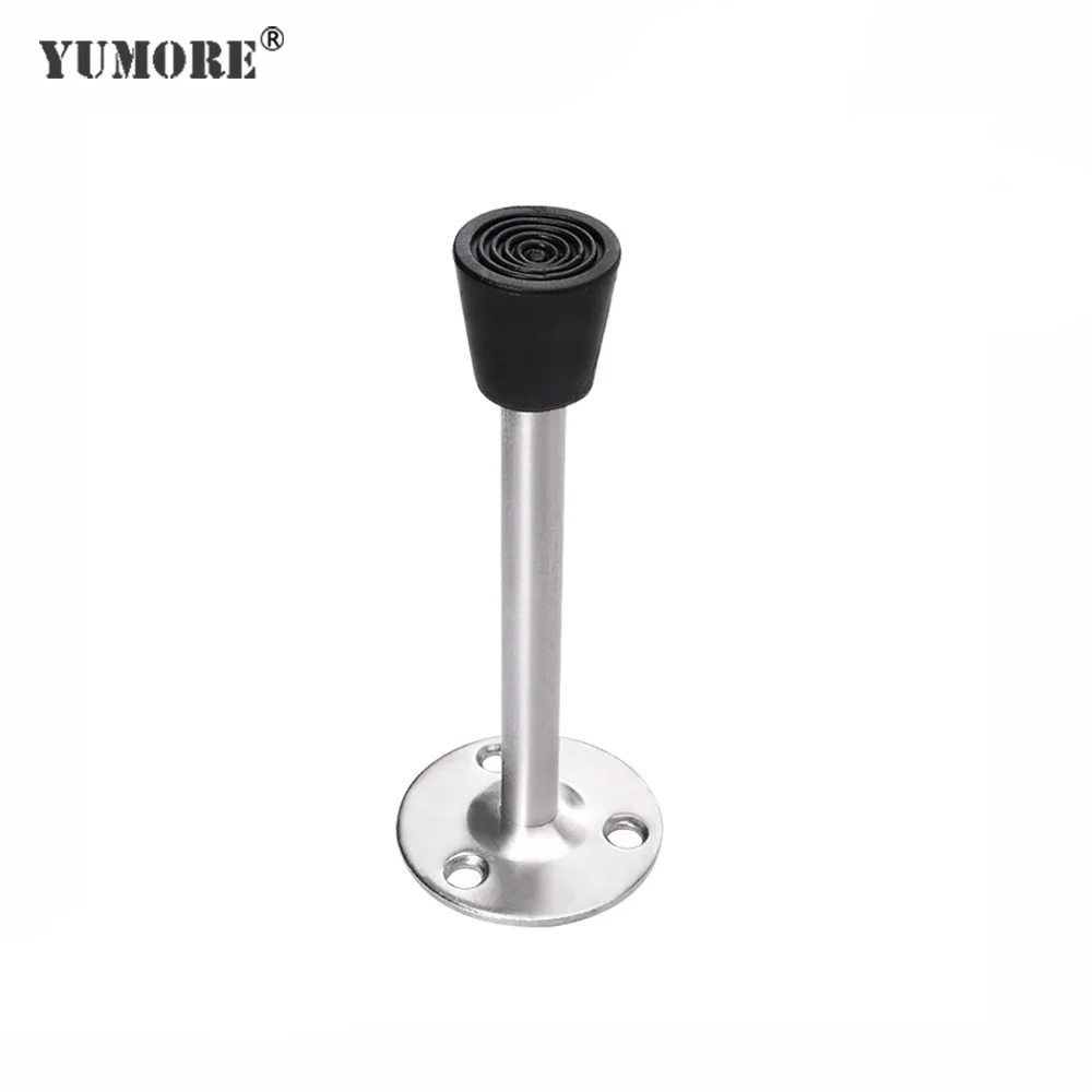 

YUMORE 5pcs Round Base Door Stoppers Decorative Wall Mounted Door Stops Rubber Stainless Steel Door Holder Furniture Hardware
