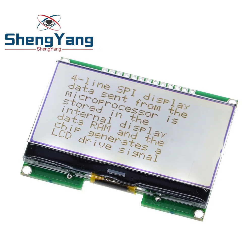 ShengYang 1 шт. lcd 12864 12864-06D, 12864, lcd модуль, COG, с китайским шрифтом, матричный экран, SPI интерфейс