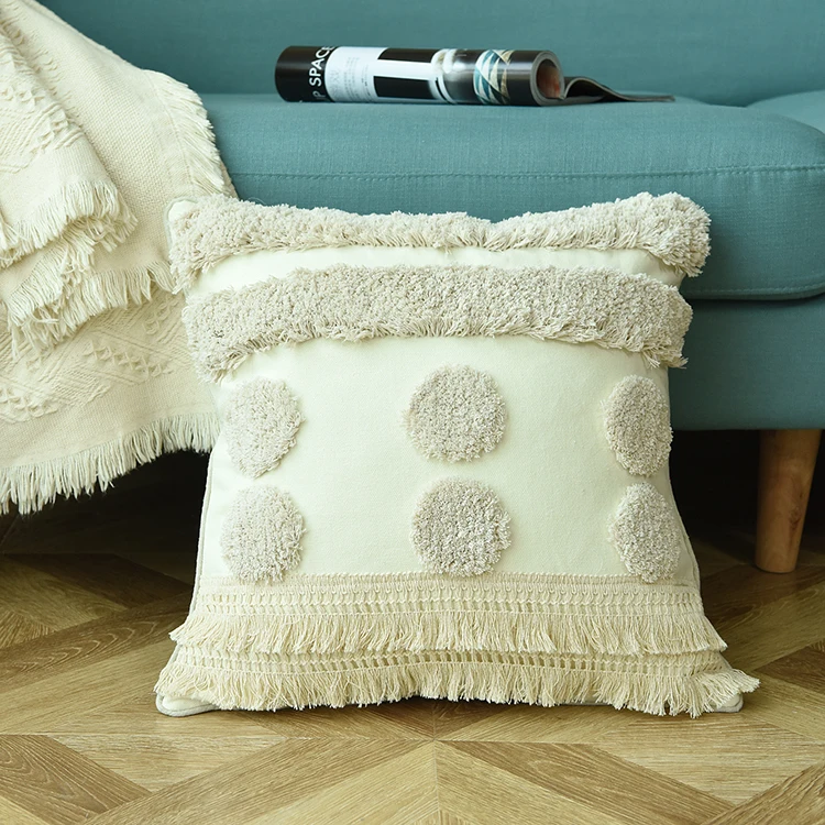 Домашний декор ручной работы индийская вышивка наволочка слоновая кость