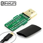 EClyxun 1 шт. DIY Стандартный HDMI штекер для сварки, 19 Pin HD Кабельный соединитель 19 + 1 позолоченный штекер с термоусадочной трубкой