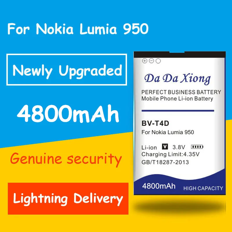 Аккумулятор для телефона 4800 мА · ч BV T4D BVT4D Li Ion Nokia Microsoft Lumia 950 XL CityMan 940 RM 1118 зарядные