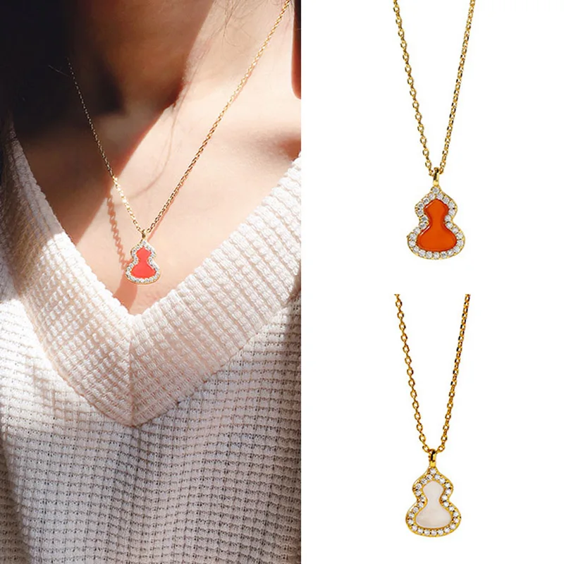 Высококачественное изысканное ожерелье золотистого цвета с изображением тыквы