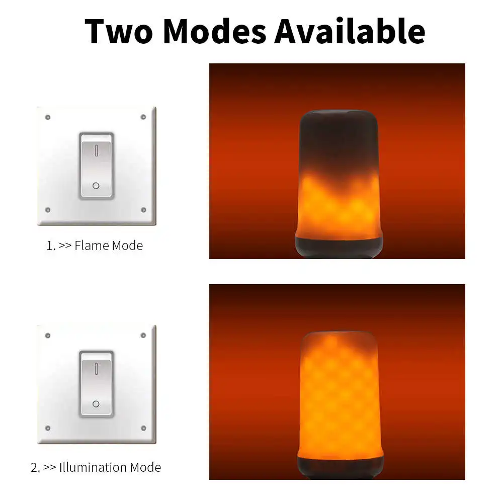 Эффект пламени светодиодный лампы 220V E27 огонь сжигание светильник E14 110V E26