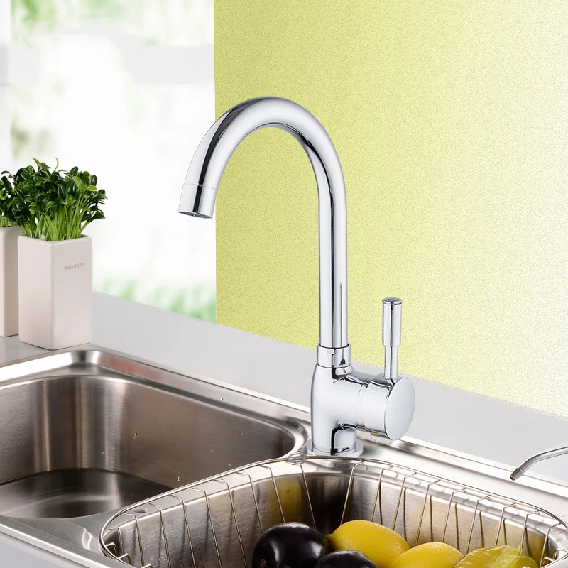 

SHAI 304 stainless steel Single Handle Single Hole Kitchen Faucet Mixers Sink Tap Kitchen Faucet Modern Hot and Cold Water