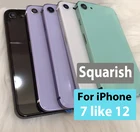 Корпус из заднего стекла для iPhone 7, как 12 mini, чехол с прямым краем для модели A1660, A1778, A1779, все носители