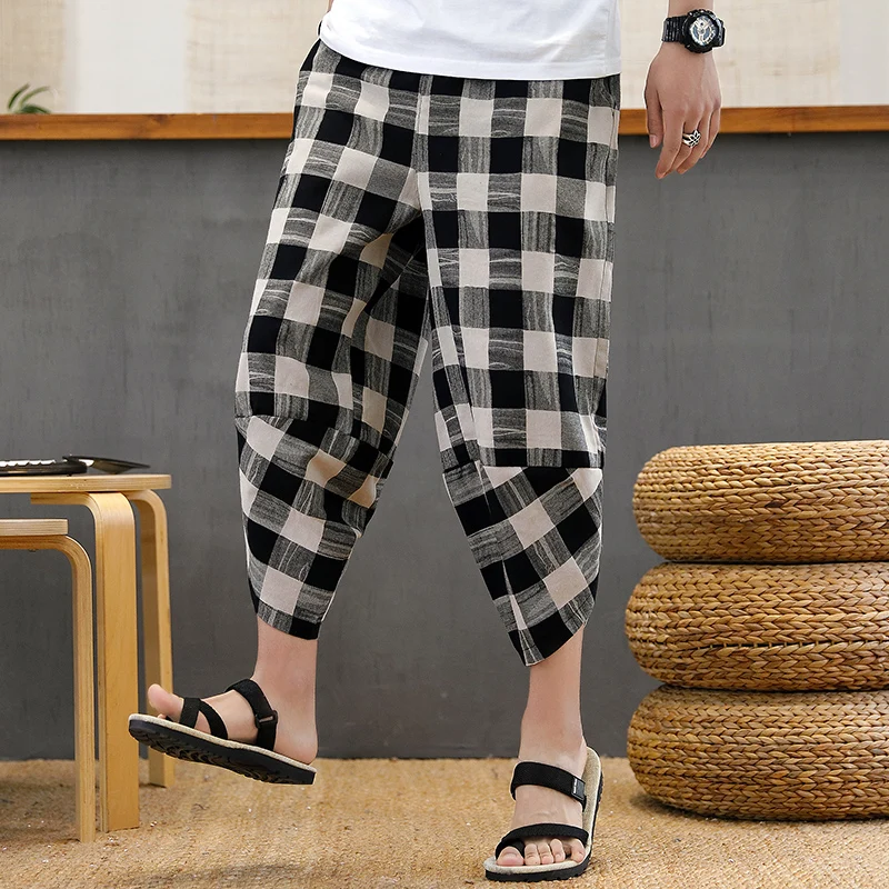 Мужские брюки в японском стиле повседневные штаны большого размера размеры до 5XL