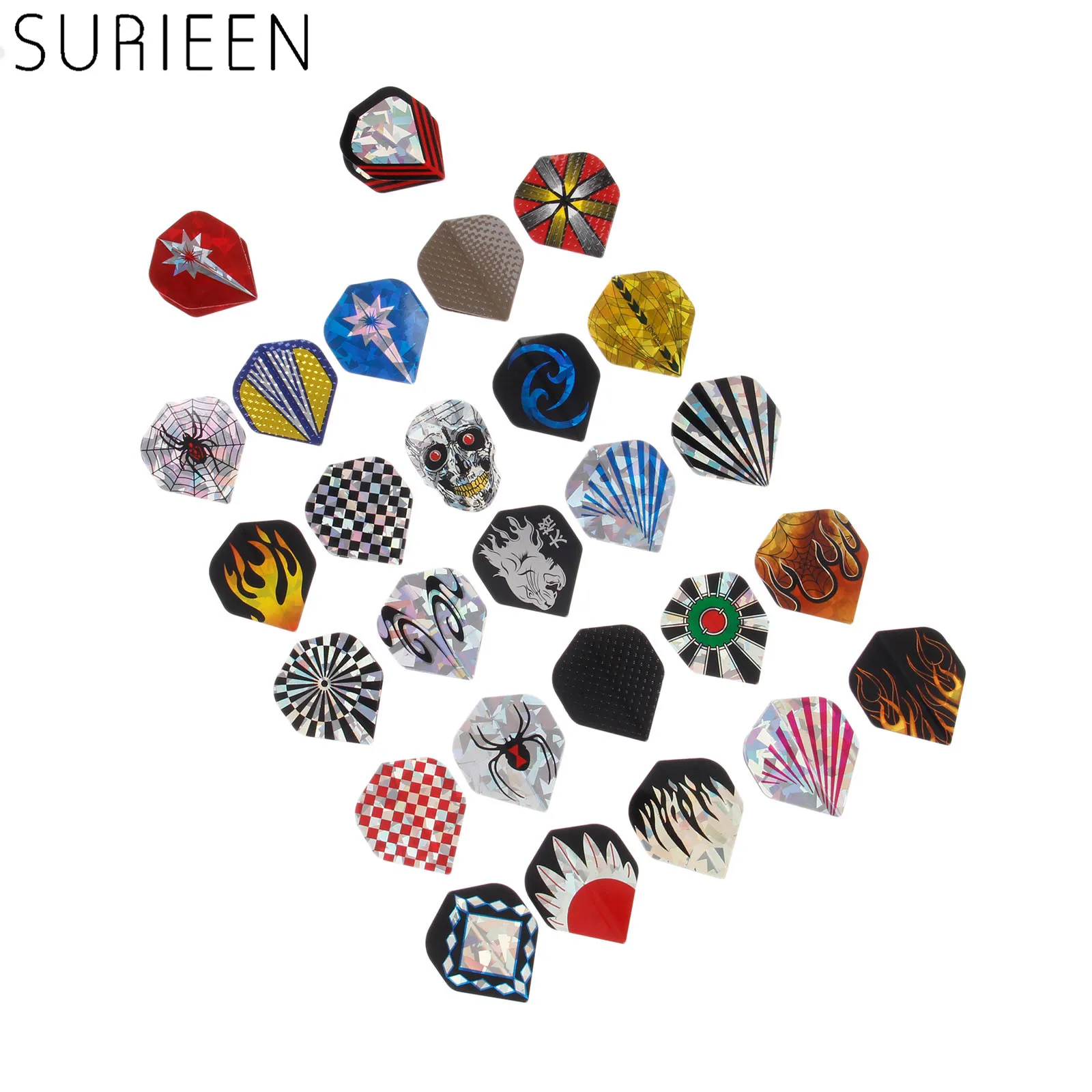 12 штук в упаковке профессиональная 2D отражающие лазер Прохладный Bling Дротика