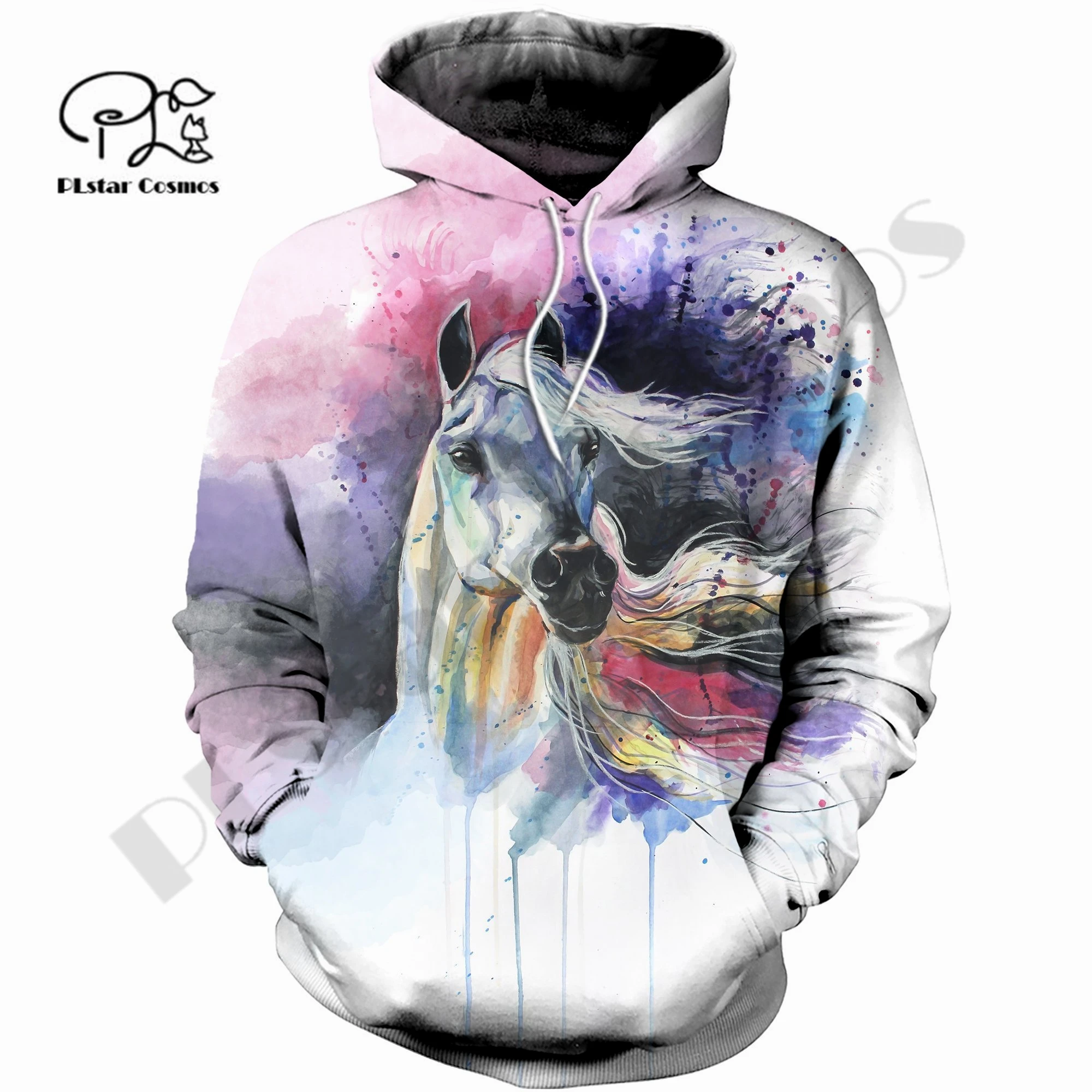 

PLstar Cosmos 3Dprinted Newest Horse Animal Gift Art Harajuku Streetwear Funny Unique Unisex Casual Hoodies/Sweatshirt/Zip W-3