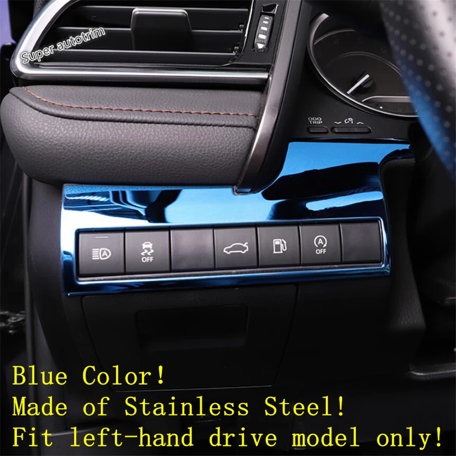 

Lapetus Head Lights Lamp Switch Button Cover Trim Accessories Fit For Toyota Camry 2018 - 2021 Silver / Blue / black Brushed