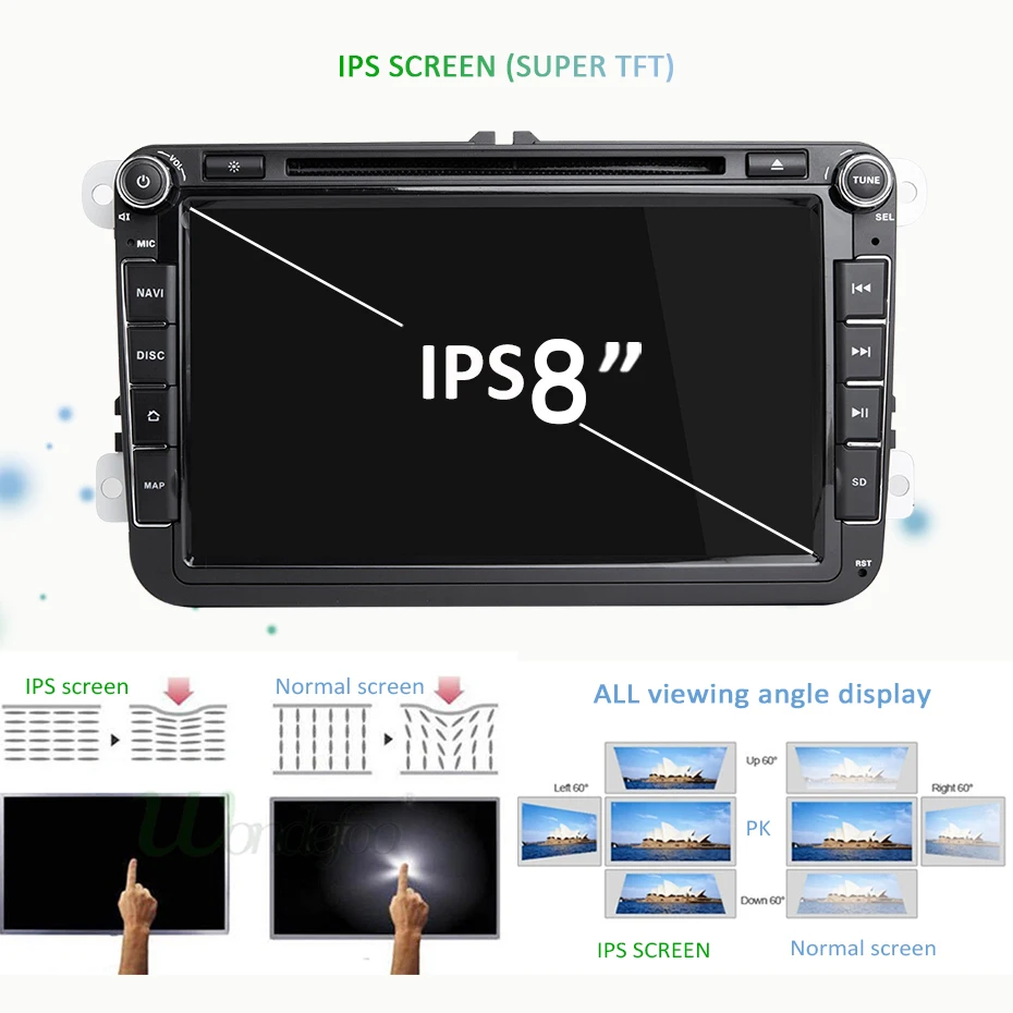 2 Din автомагнитола Android 9,1 2+ 16G dvd-плеер 8 дюймов для VW passat b6 golf 4 5 6 polo tiguan Seat Altea Toledo BORA радио 45