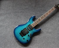 high quality electric guitar blue color flame maple top gitaarhandmade 6 stings guitarrarosewood fingerboard