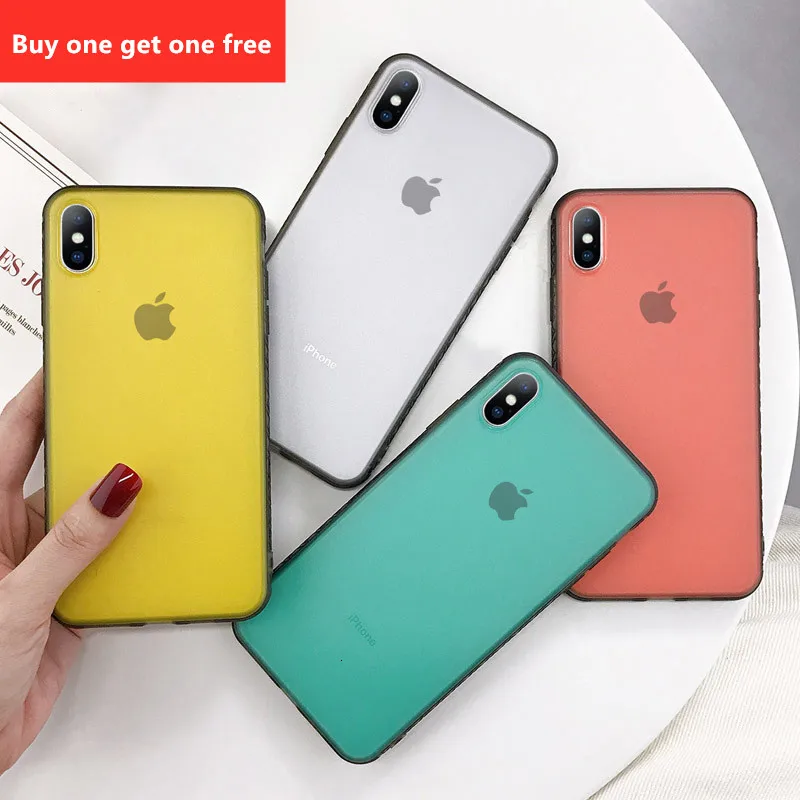 Солидные матовые чехлы для телефонов Candy Color для iPhone X XS XR Xs Max Hard PC Ultrathin Back Cover 7 8 Plus Coque on.